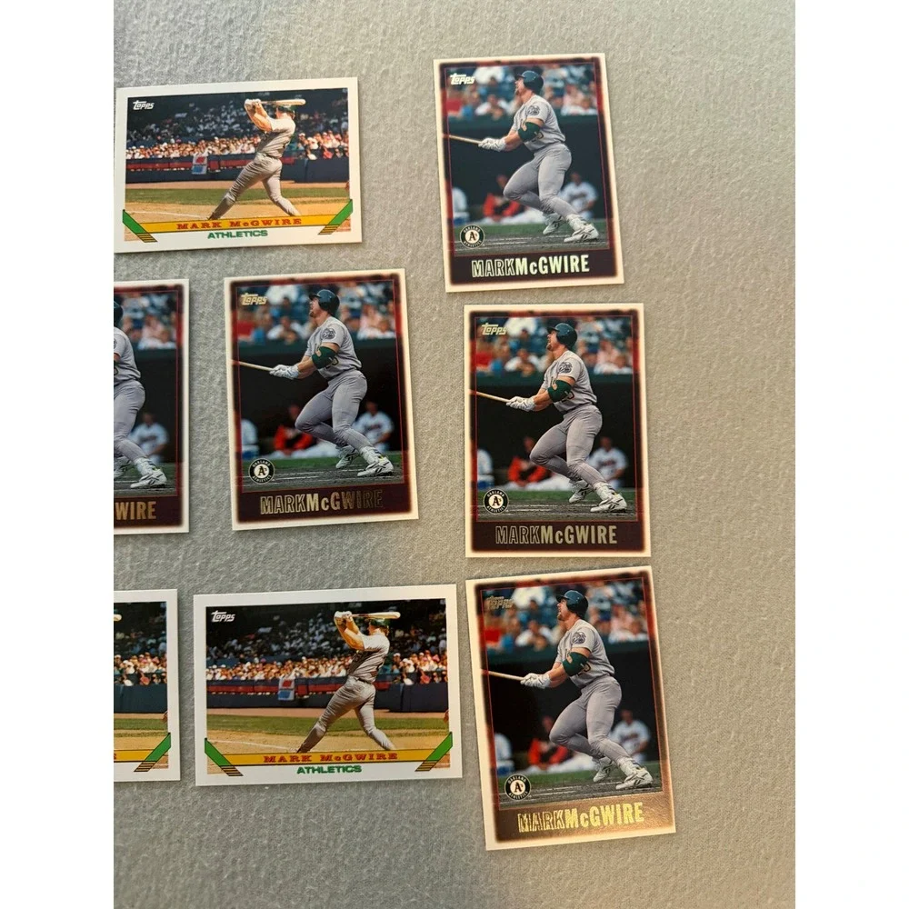 Mark McGwire Baseball Card Lot 18 Topps Oakland A's Mixed Years Raw MLB Cards